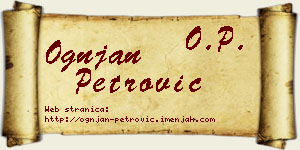 Ognjan Petrović vizit kartica